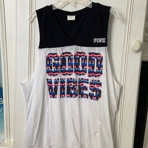PINK ‘good vibes’ muscle tank
